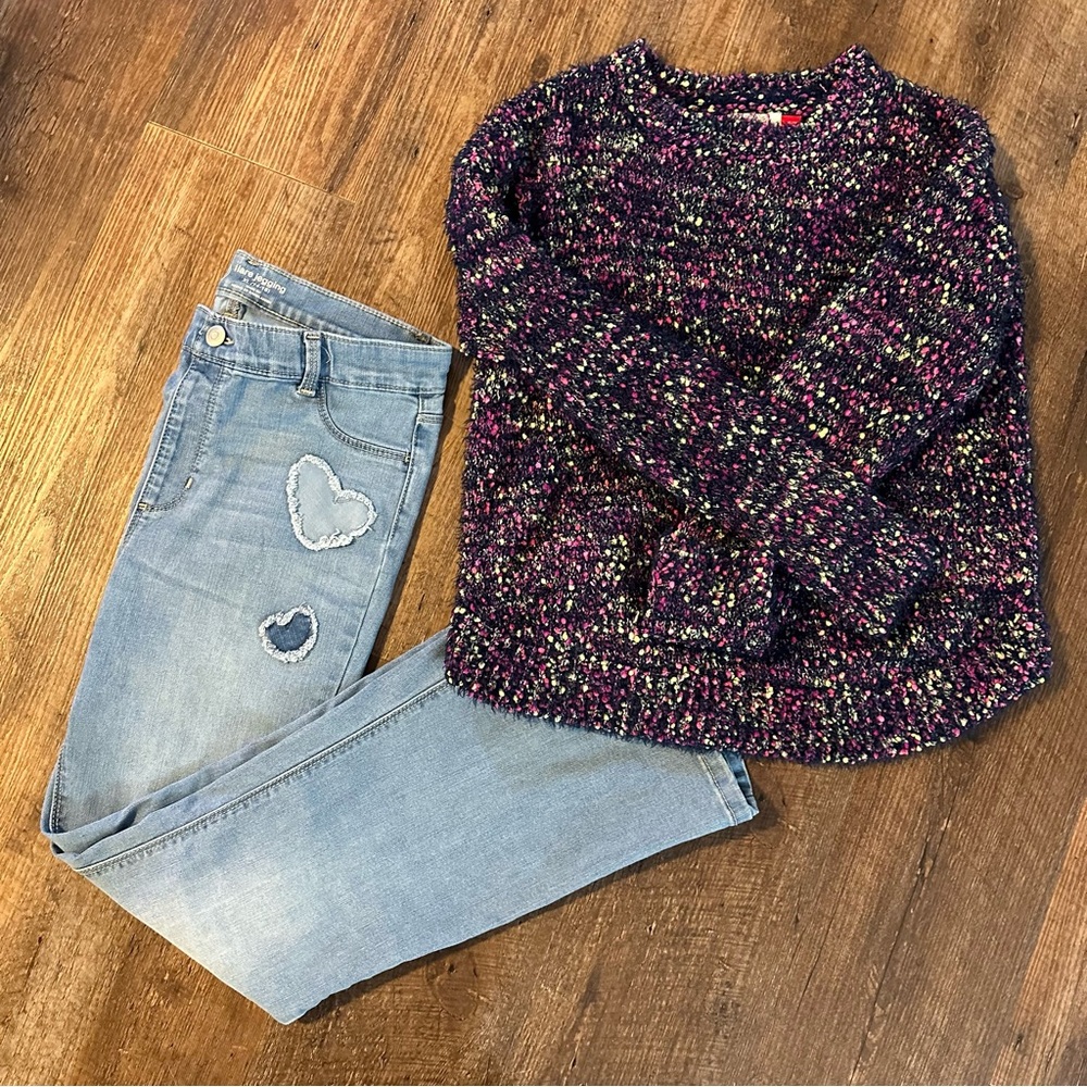 Girls SO Multicolor Knit Sweater and wonder nation jeans